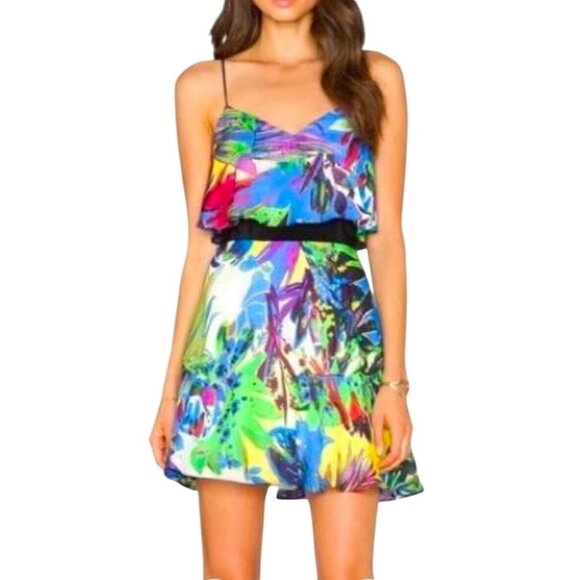 Milly Dresses & Skirts - Milly Women's 4 Rainbow Abstract Strappy Short Summer Party Club Festival Dress